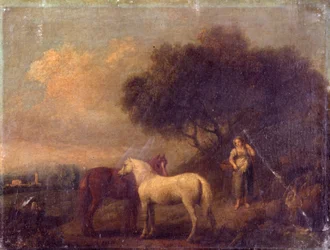 Britannique - Paysage avec chevaux